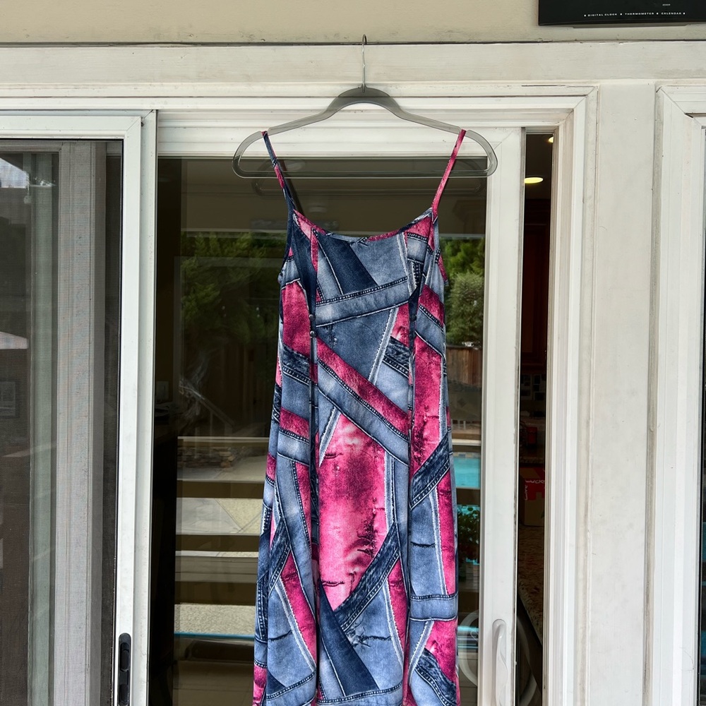 Stylish Pink and Blue Women's Dress